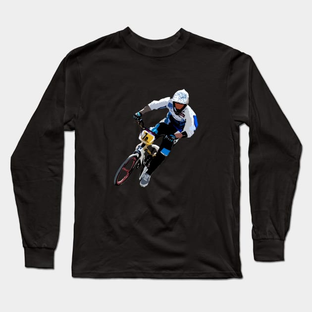 BMX Rider Long Sleeve T-Shirt by rickylabellevie